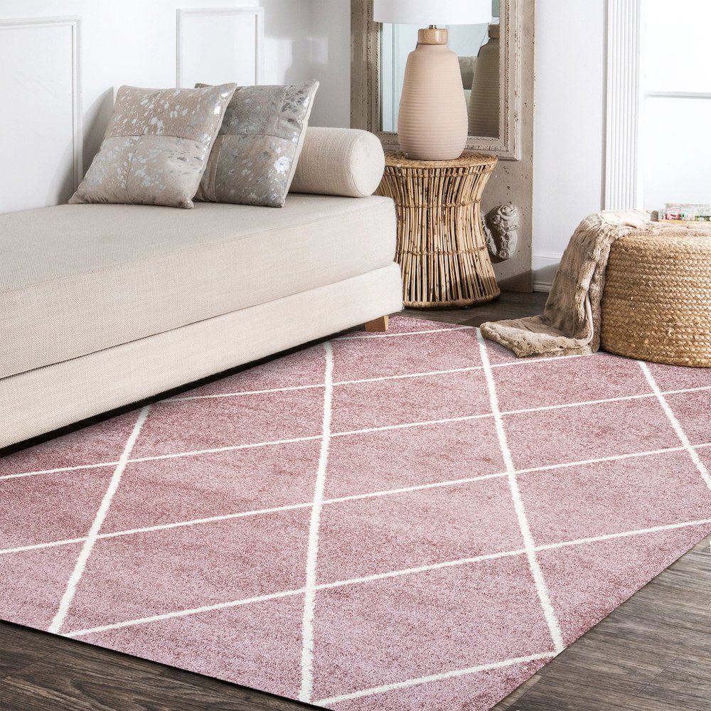 Cole Minimalist Diamond Trellis Area Rug. Picture 12