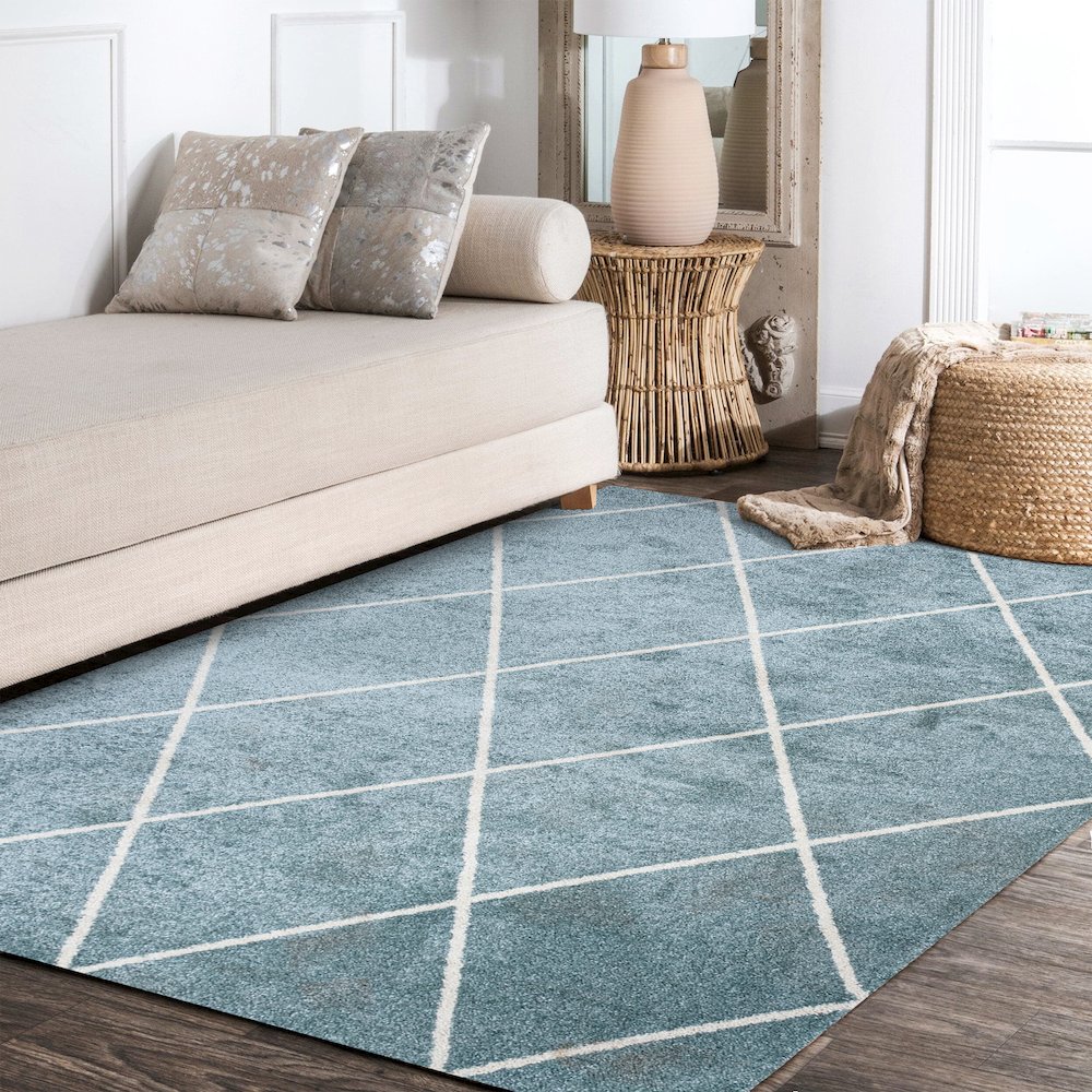 Cole Minimalist Diamond Trellis Area Rug. Picture 12