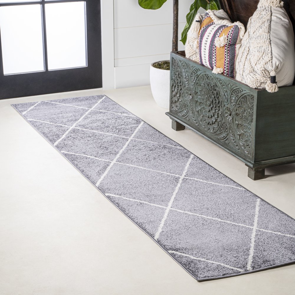 Cole Minimalist Diamond Trellis Area Rug. Picture 16