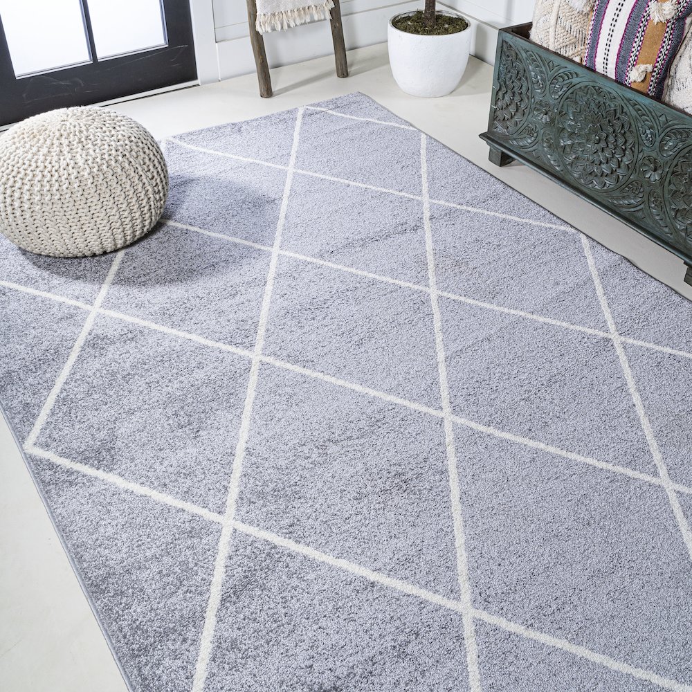 Cole Minimalist Diamond Trellis Area Rug. Picture 4