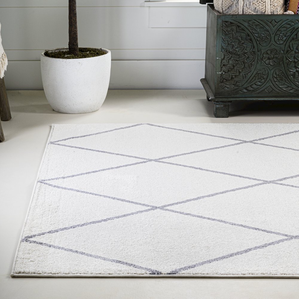 Cole Minimalist Diamond Trellis Area Rug. Picture 3