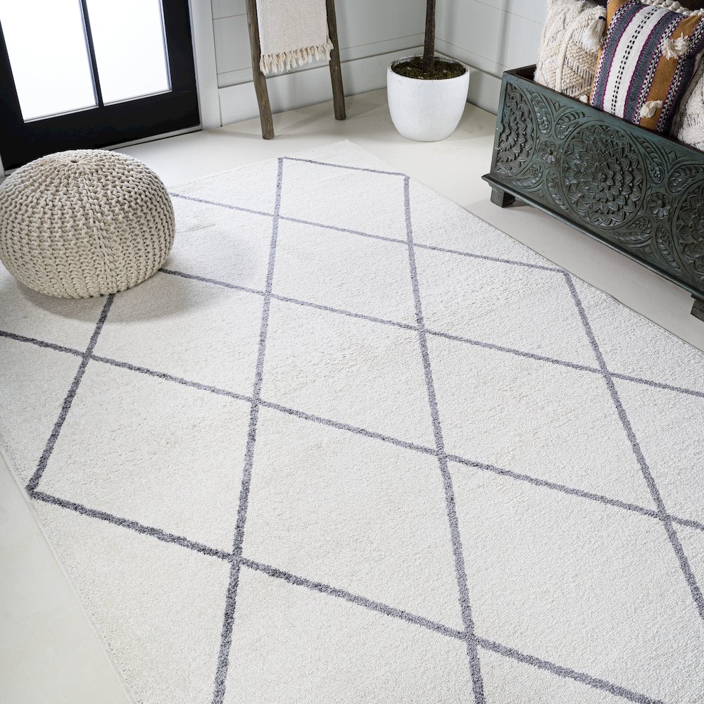 Cole Minimalist Diamond Trellis Area Rug. Picture 4