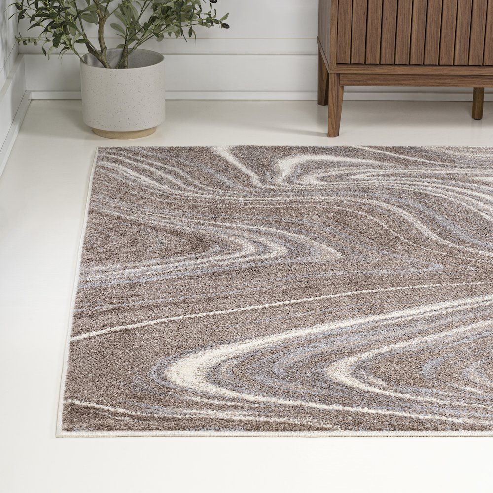 Eleni Contemporary Glam Abstract Marble Area Rug. Picture 4
