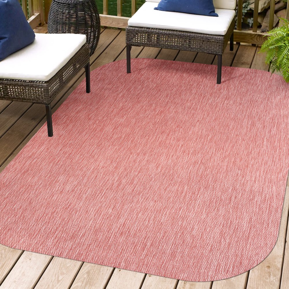 Miles Modern Minimalist Radius Corner SolidIndoor/Outdoor Shaped  Rug. Picture 1