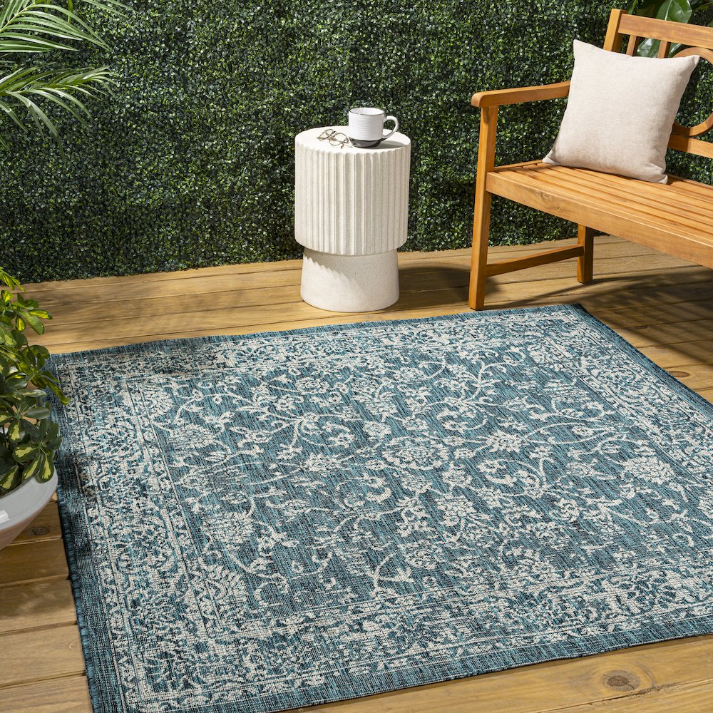 Tela Bohemian TetuWeave Floral  Indoor/Outdoor  Rug. Picture 1