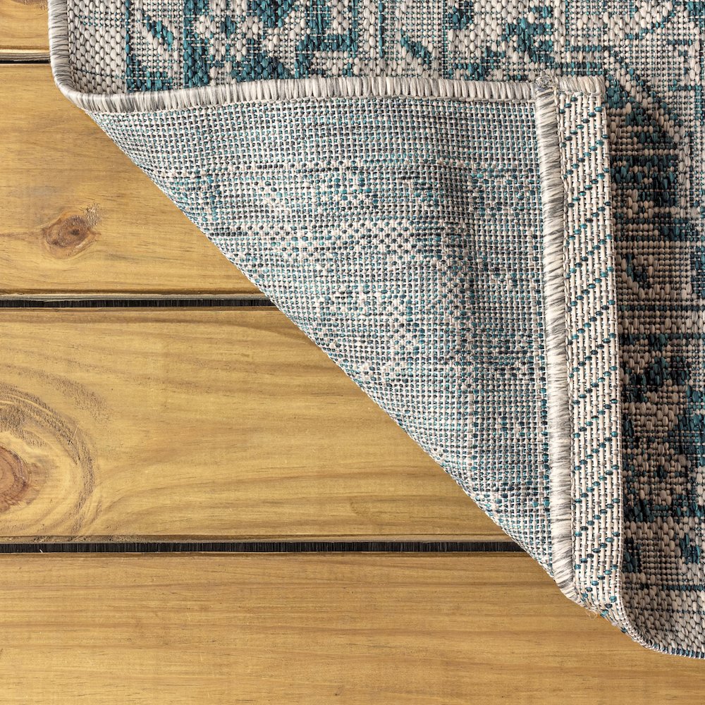 Rozetta Boho Medallion Textured Weave Indoor/Outdoor Area Rug. Picture 6