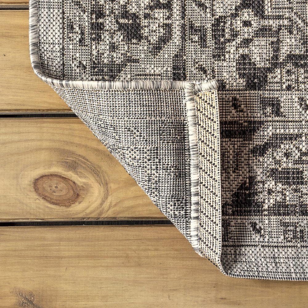Rozetta Boho Medallion Textured Weave Indoor/Outdoor Area Rug. Picture 6