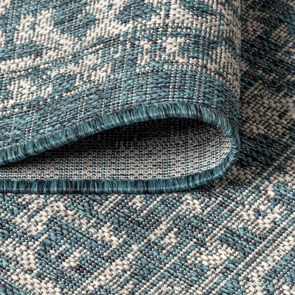 Malta Bohemian Medallion Textured Weave Indoor/Outdoor Area Rug. Picture 9