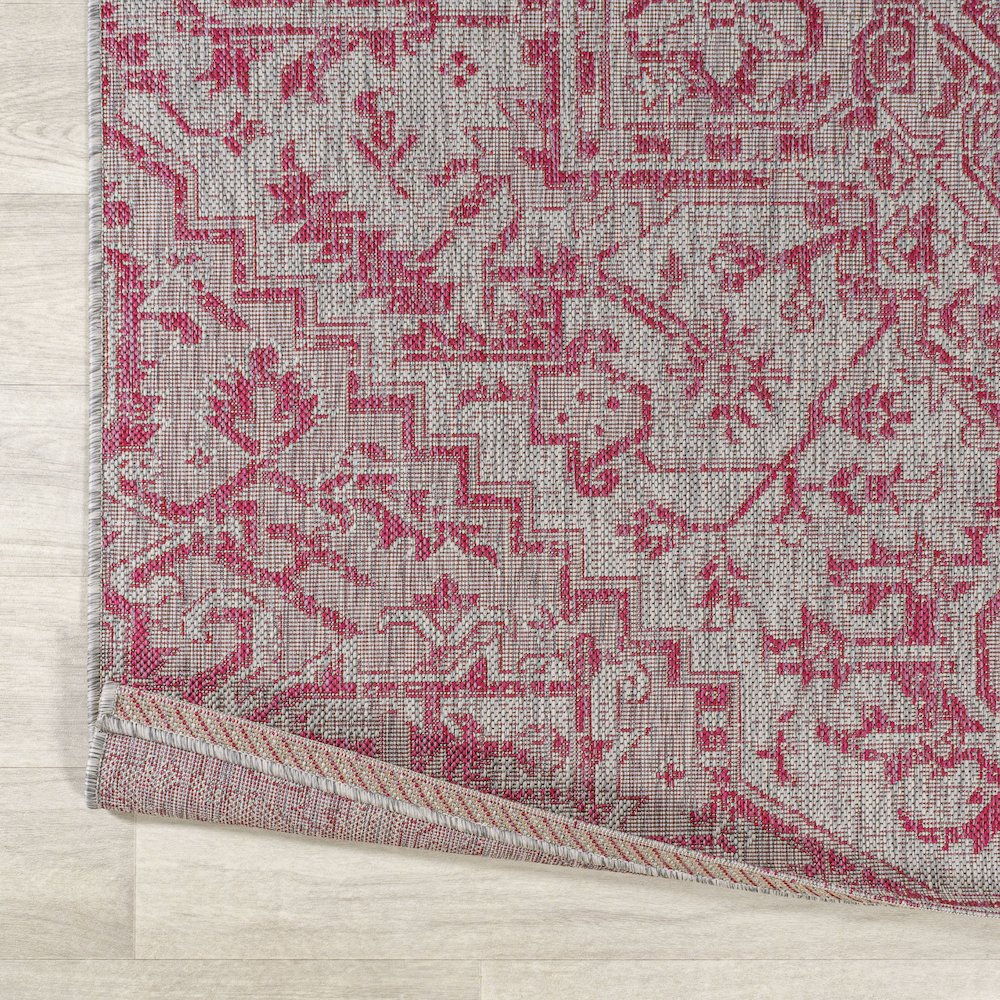 Estrella Bohemian Medallion Textured Weave Indoor/Outdoor Area Rug. Picture 10