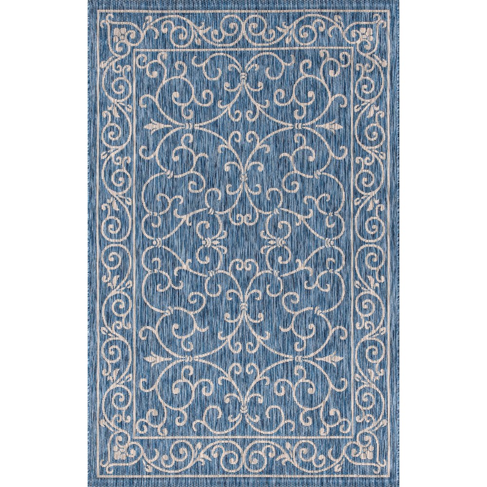 Charleston Vintage Filigree Textured Weave Indoor/Outdoor Area Rug. Picture 1