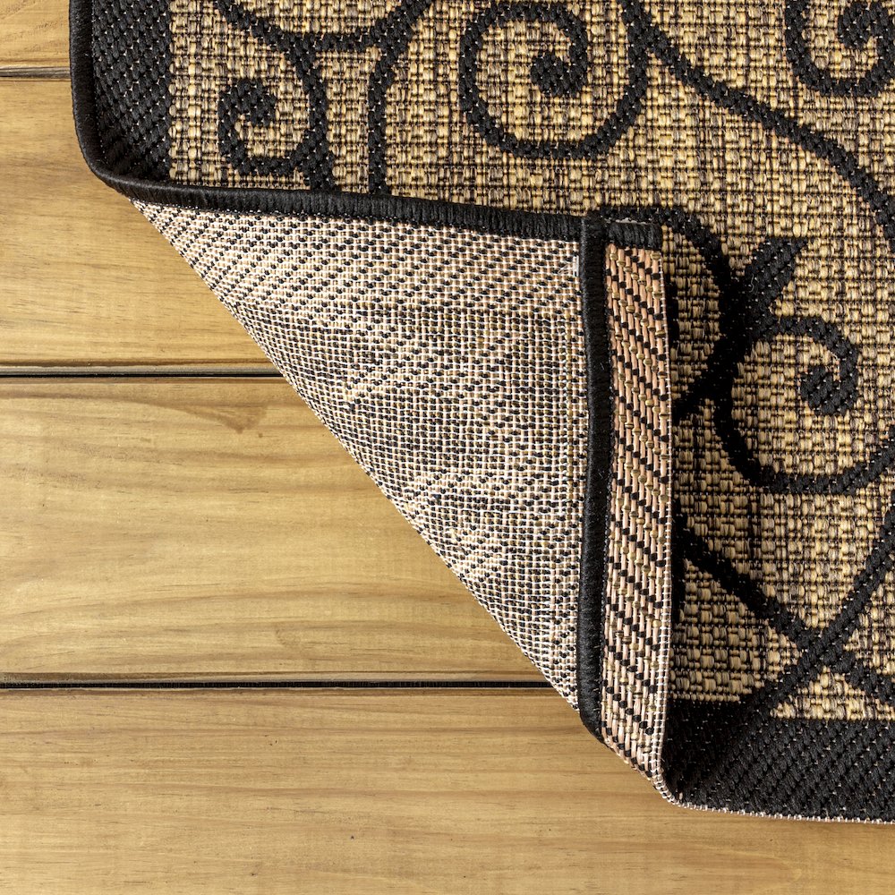Madrid Vintage Filigree Textured Weave Indoor/Outdoor Area Rug. Picture 6