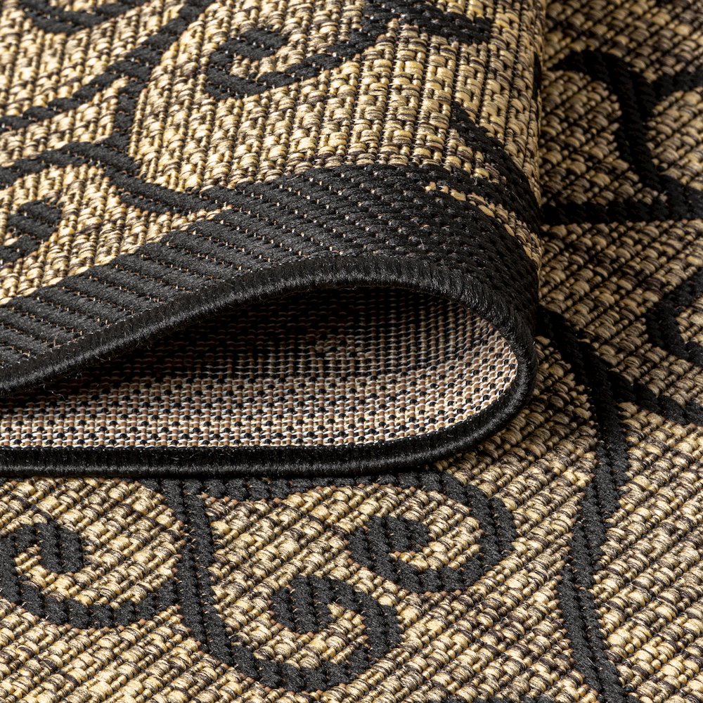 Madrid Vintage Filigree Textured Weave Indoor/Outdoor Area Rug. Picture 9