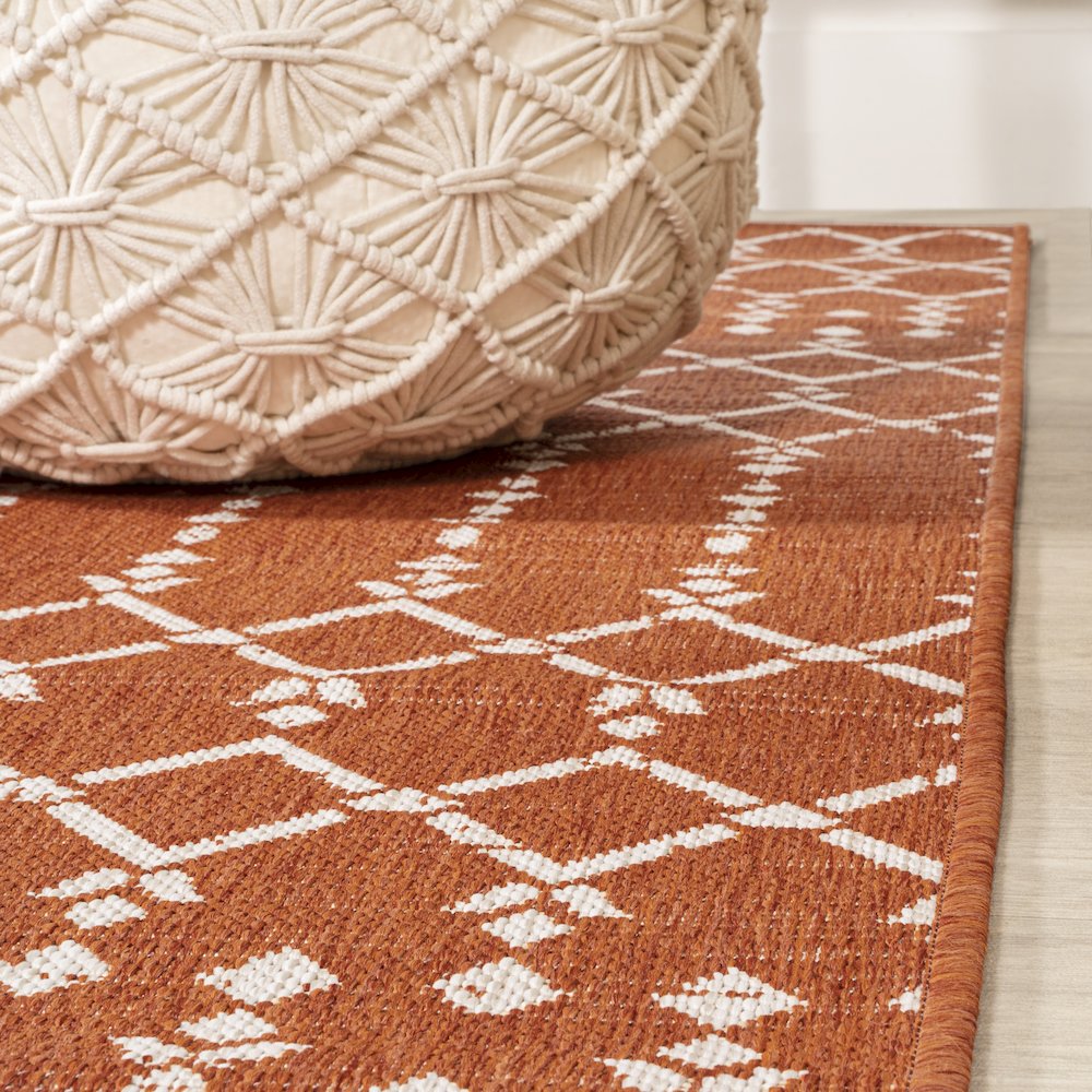 Ourika Moroccan Geometric Textured Weave Indoor/Outdoor Area Rug. Picture 12