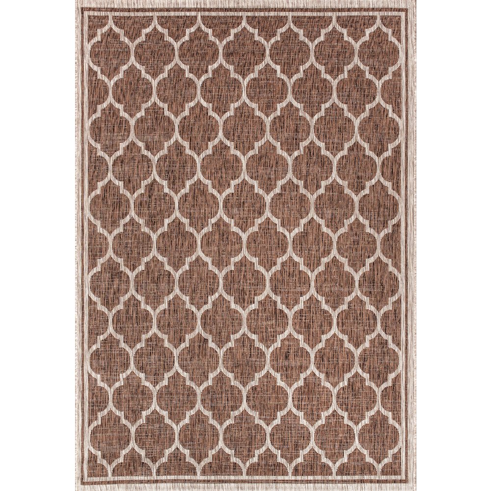Trebol Moroccan Trellis Textured Weave Indoor/Outdoor Area Rug. Picture 1