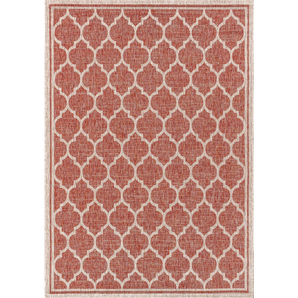 Trebol Moroccan Trellis Textured Weave Indoor/Outdoor Area Rug. Picture 1