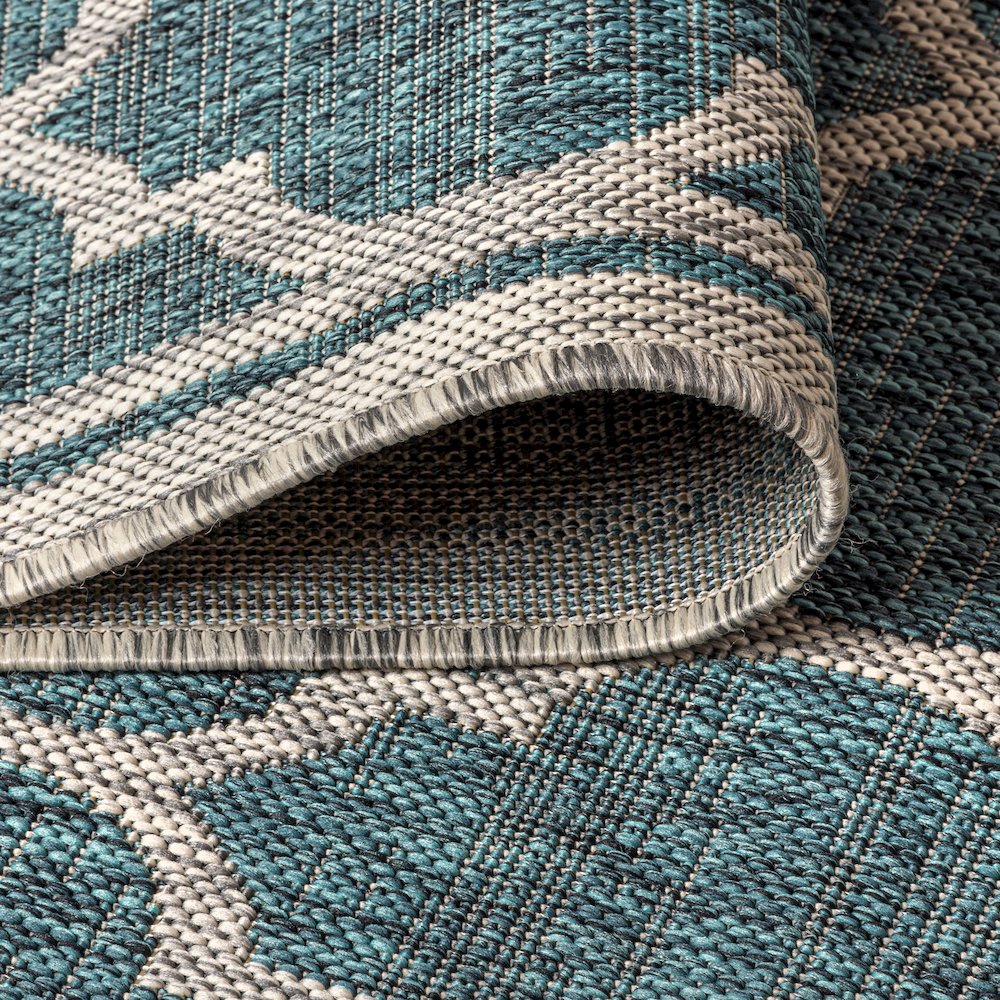 Trebol Moroccan Trellis Textured Weave Indoor/Outdoor Area Rug. Picture 9