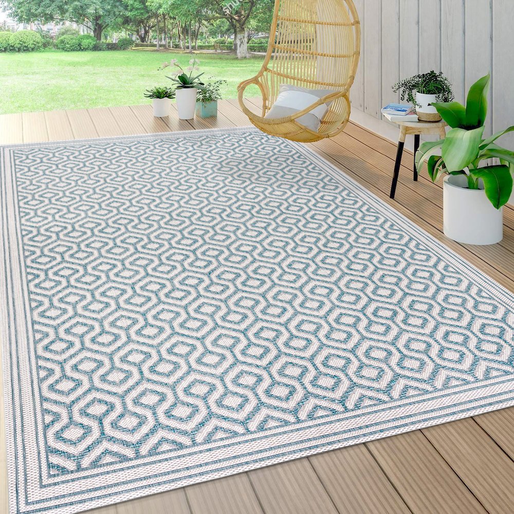 Marvao Diamond Trellis Indoor/Outdoor Area Rug. Picture 5