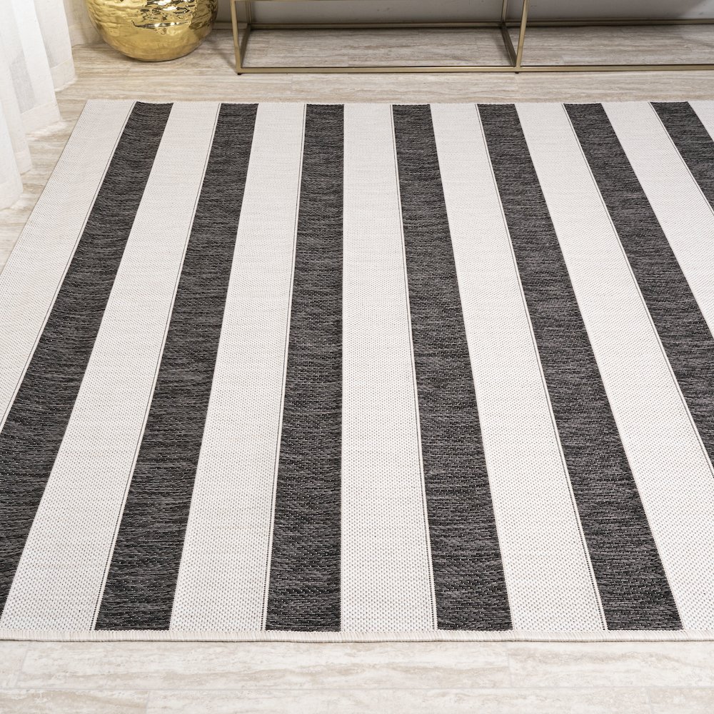 Aveiro Wide Stripe Indoor/Outdoor Area Rug. Picture 3