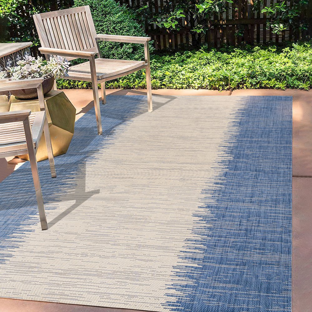 Tavira Modern Strie Indoor/Outdoor Area Rug. Picture 6