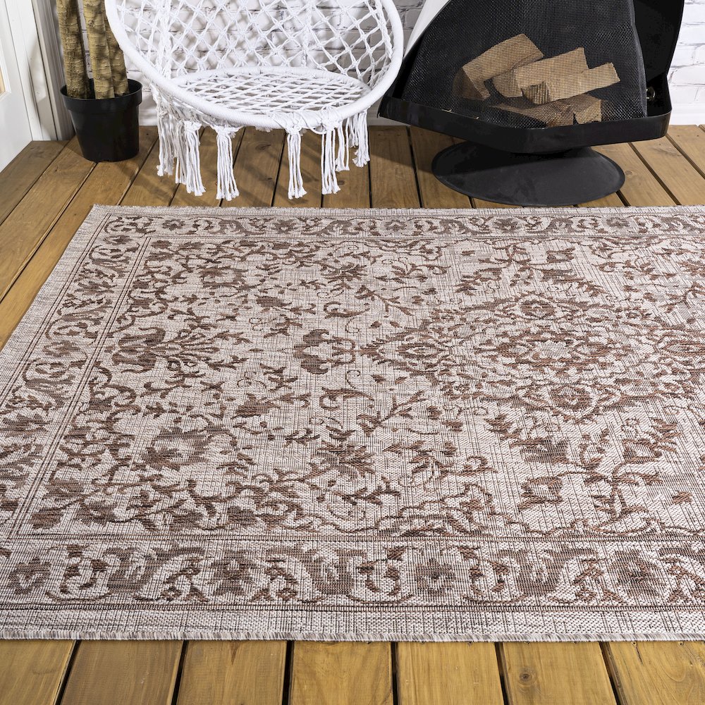 Jerash Ornate Medallion Indoor/Outdoor Area Rug. Picture 7
