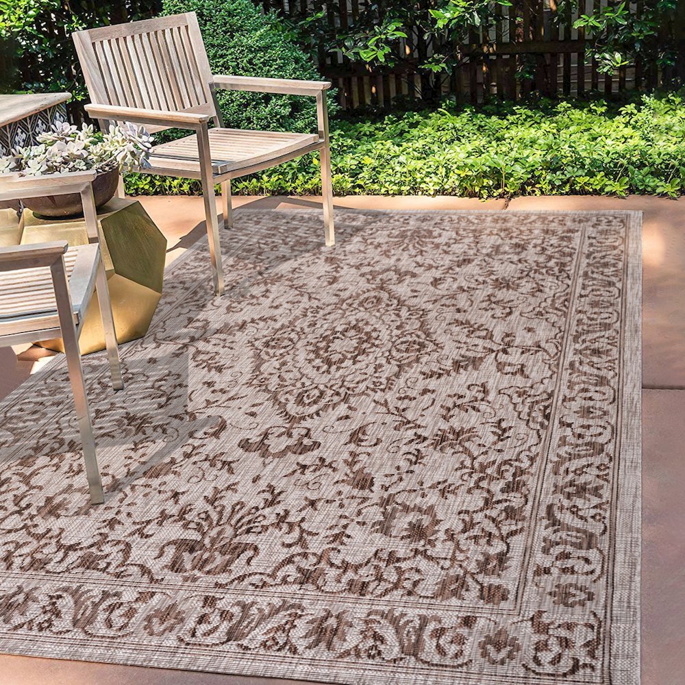 Jerash Ornate Medallion Indoor/Outdoor Area Rug. Picture 5