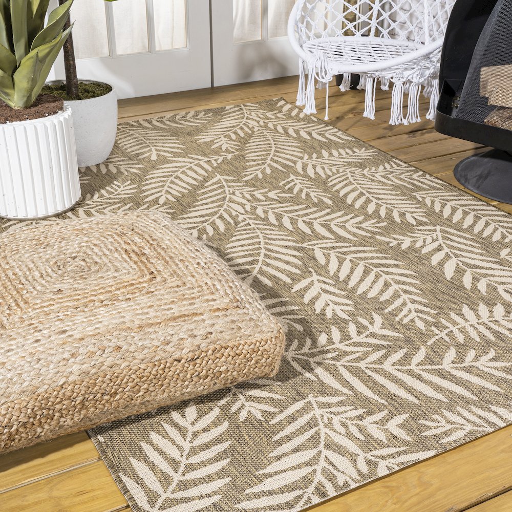 Nevis Palm Frond Indoor/Outdoor Area Rug. Picture 6
