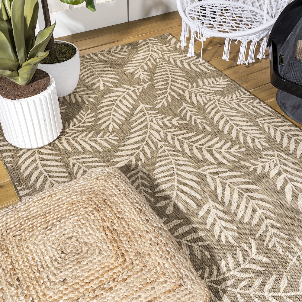 Nevis Palm Frond Indoor/Outdoor Area Rug. Picture 8
