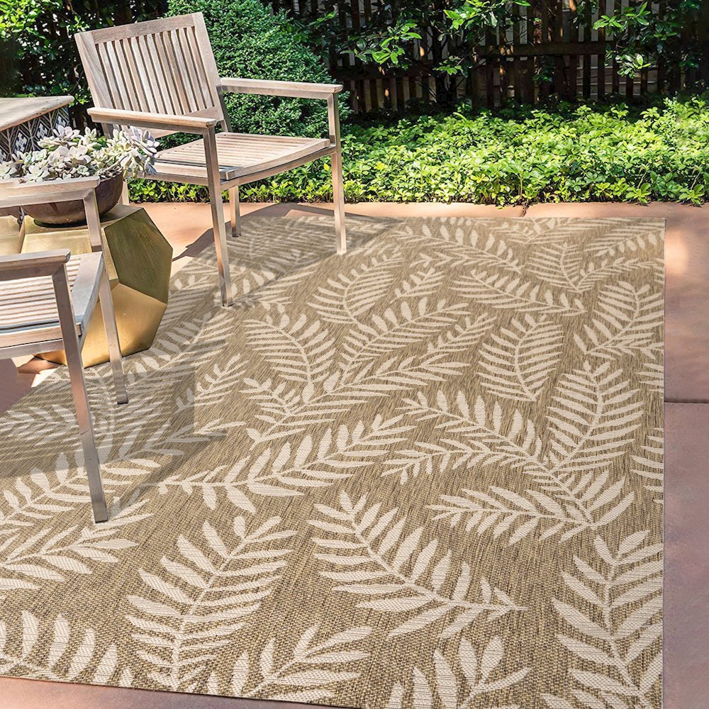 Nevis Palm Frond Indoor/Outdoor Area Rug. Picture 5