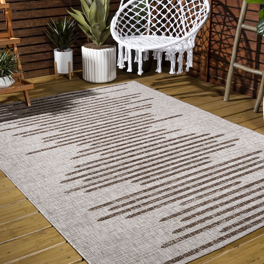 Zolak Berber Stripe Geometric Indoor/Outdoor Area Rug. Picture 7