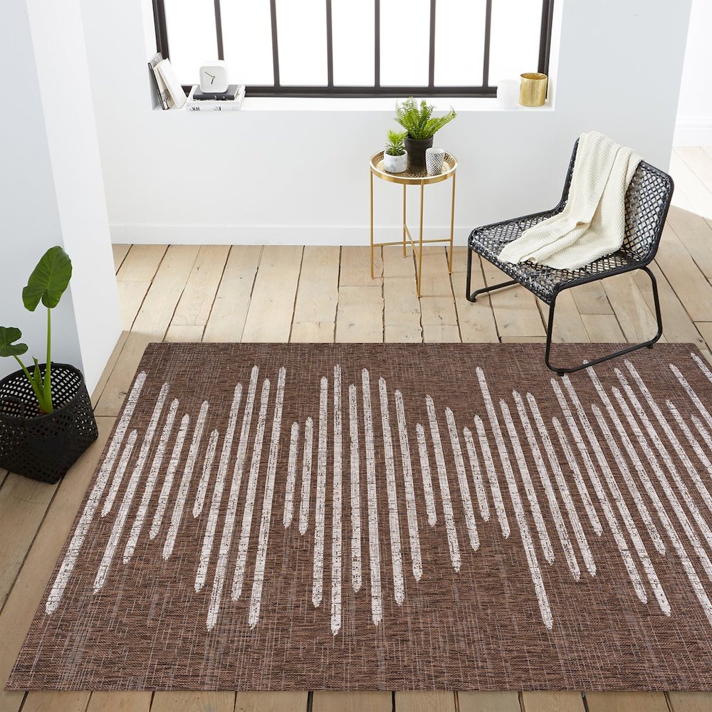 Zolak Berber Stripe Geometric Indoor/Outdoor Area Rug. Picture 16
