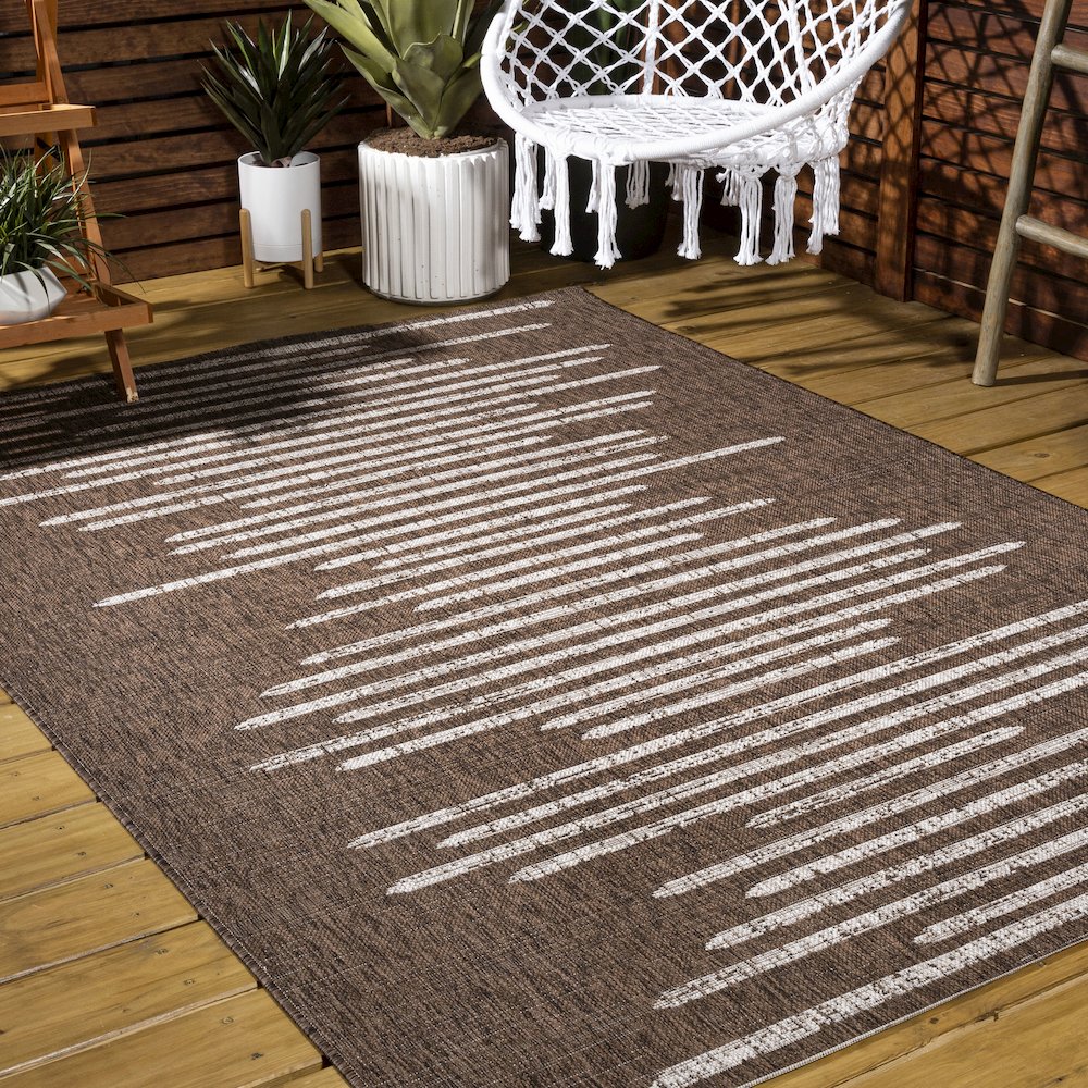 Zolak Berber Stripe Geometric Indoor/Outdoor Area Rug. Picture 7
