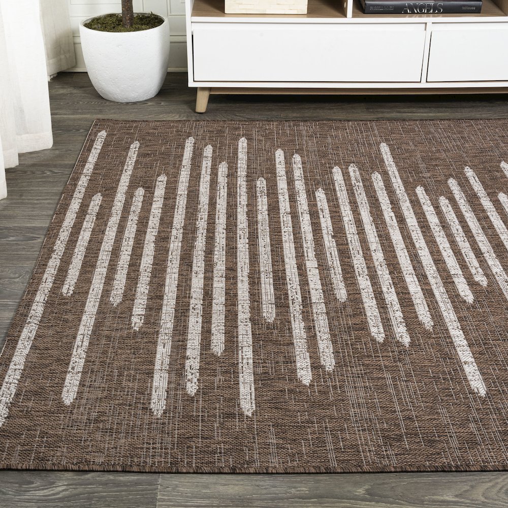 Zolak Berber Stripe Geometric Indoor/Outdoor Area Rug. Picture 3