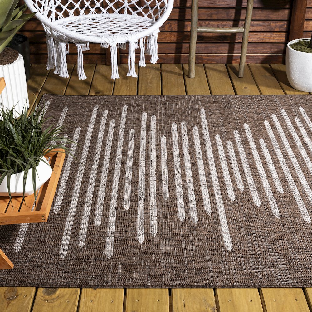 Zolak Berber Stripe Geometric Indoor/Outdoor Area Rug. Picture 8