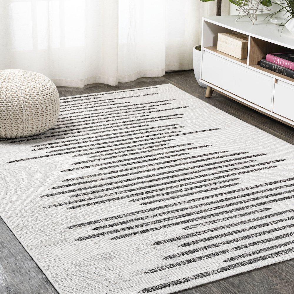 Zolak Berber Stripe Geometric Indoor/Outdoor Area Rug. Picture 2