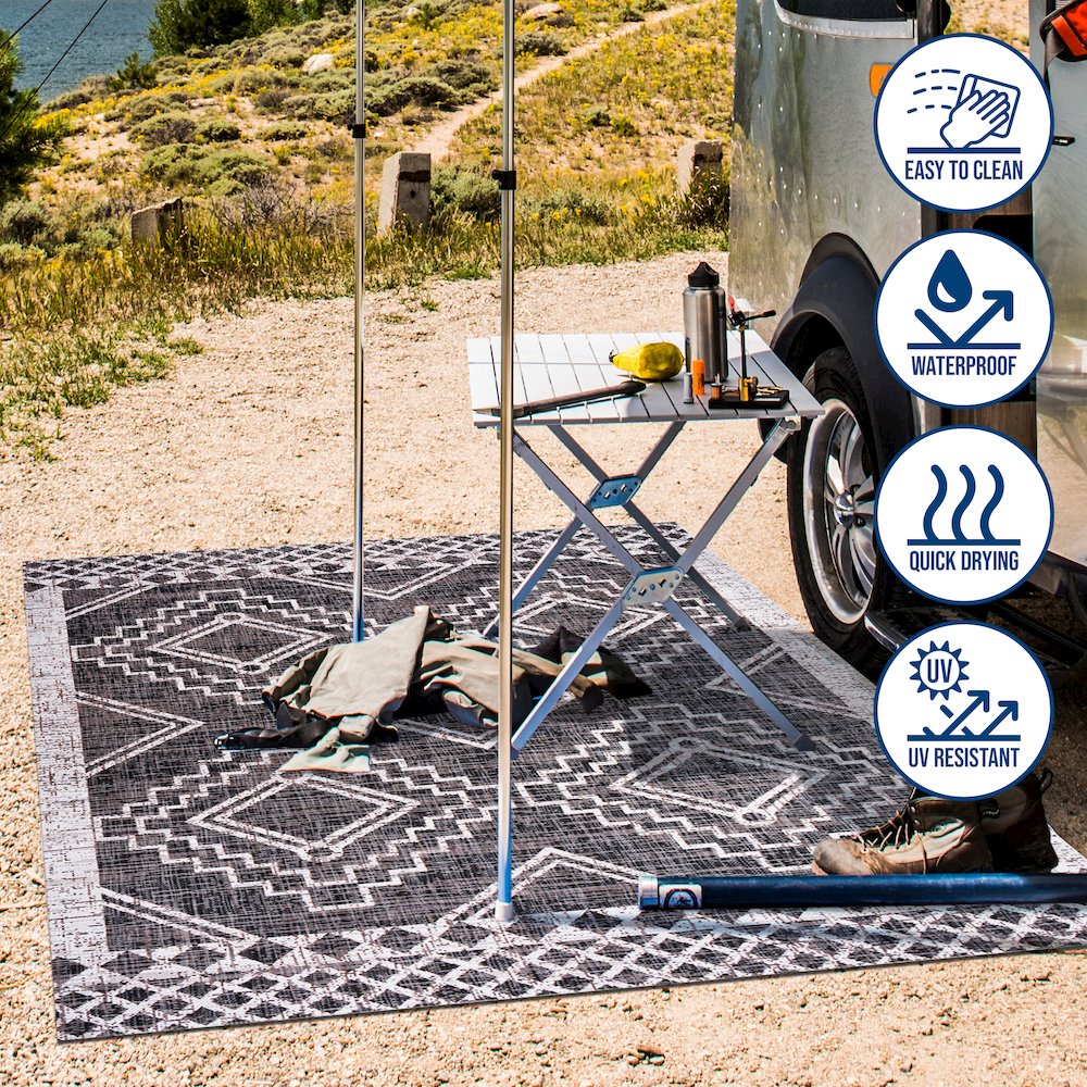 Marokko Diamond Tribal Medallion Indoor/Outdoor Area Rug. Picture 12