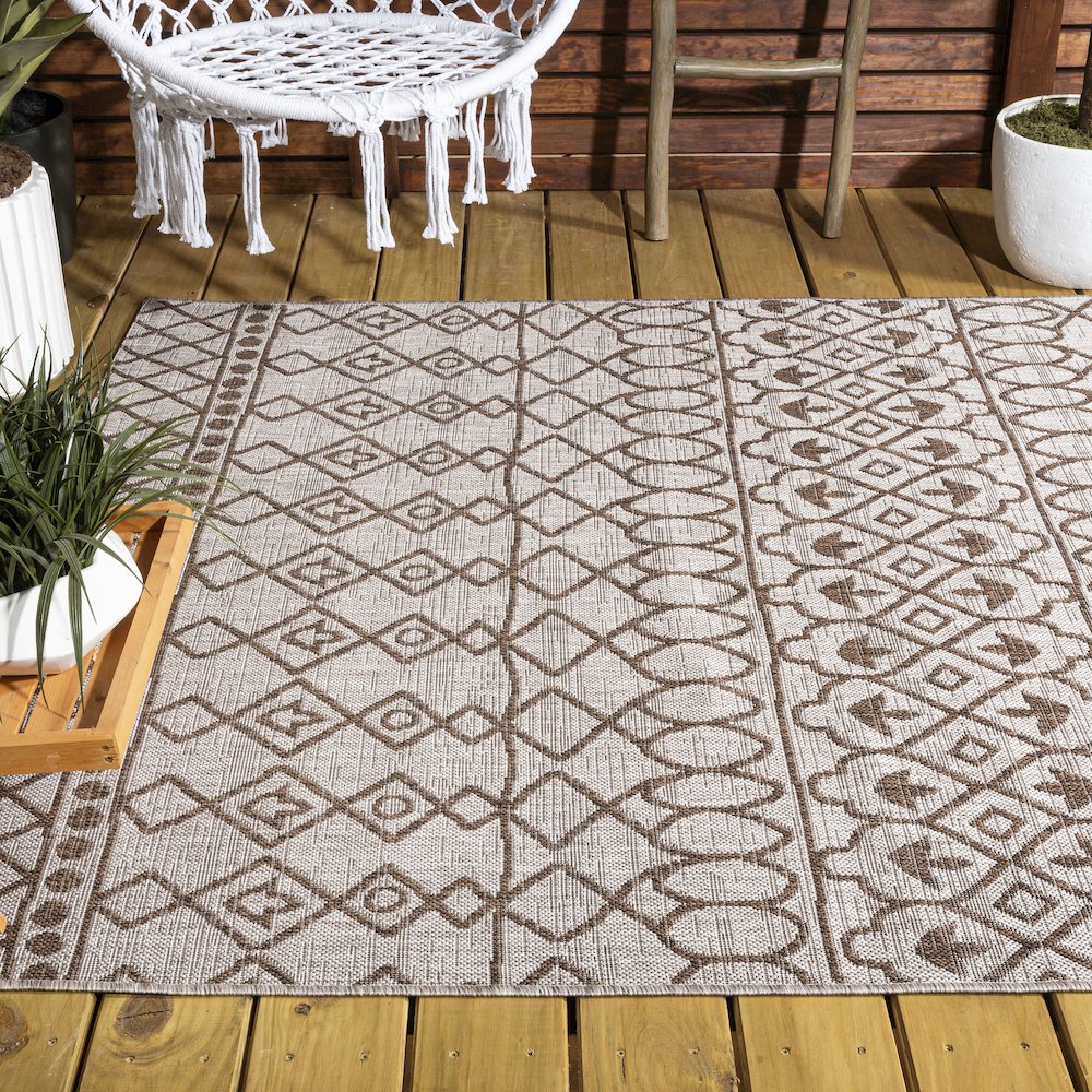 Kafel Tribal Bohemian Indoor/Outdoor Area Rug. Picture 8