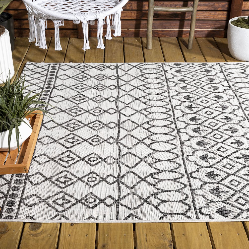 Kafel Tribal Bohemian Indoor/Outdoor Area Rug. Picture 8