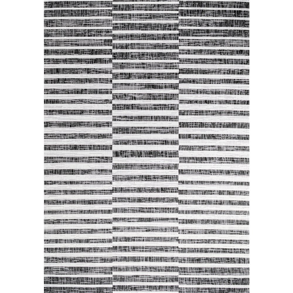 Sukie Modern Offset Stripe Indoor/Outdoor Area Rug. Picture 1