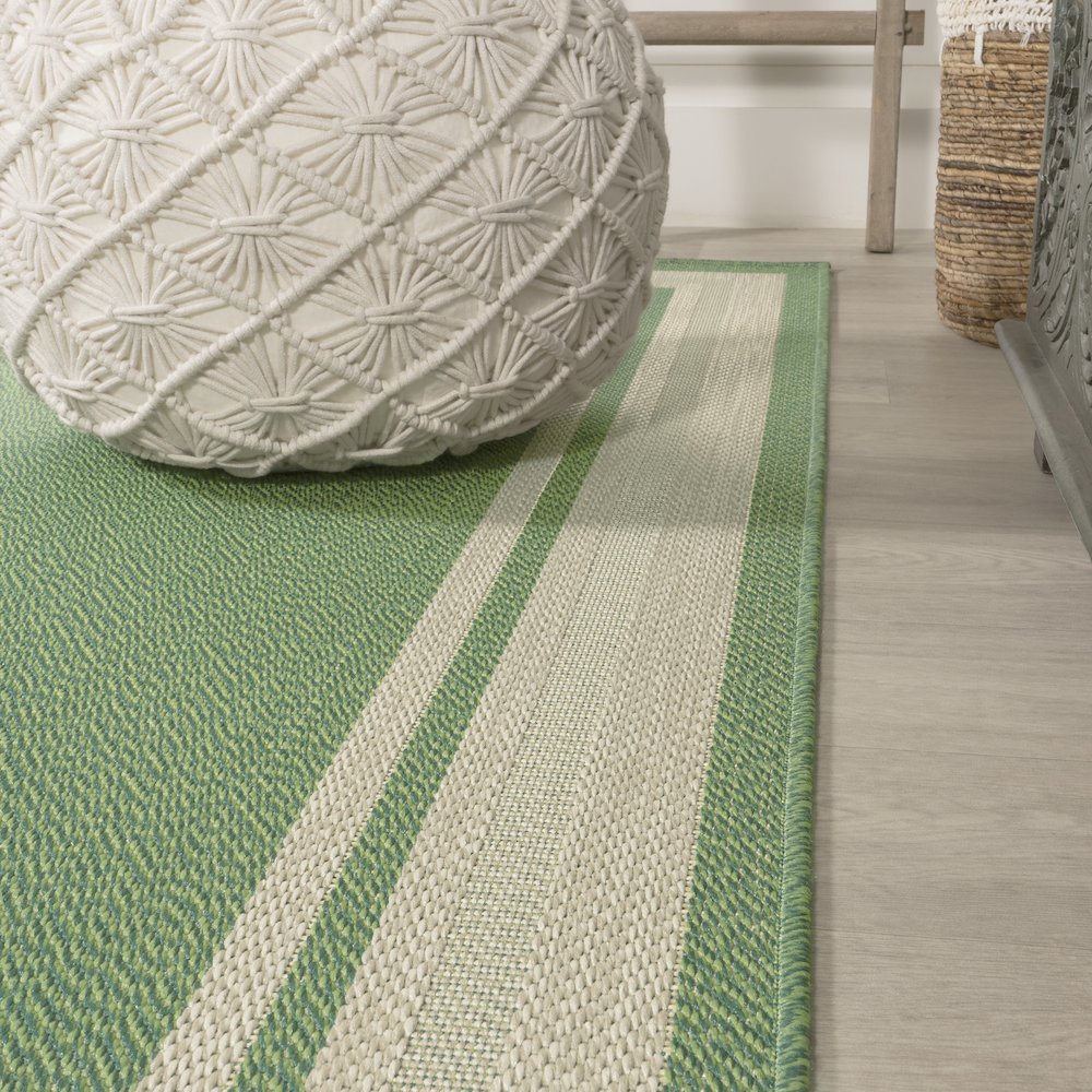 James Modern Border Stripe Indoor/Outdoor Area Rug. Picture 12