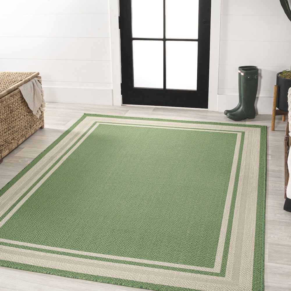 James Modern Border Stripe Indoor/Outdoor Area Rug. Picture 2