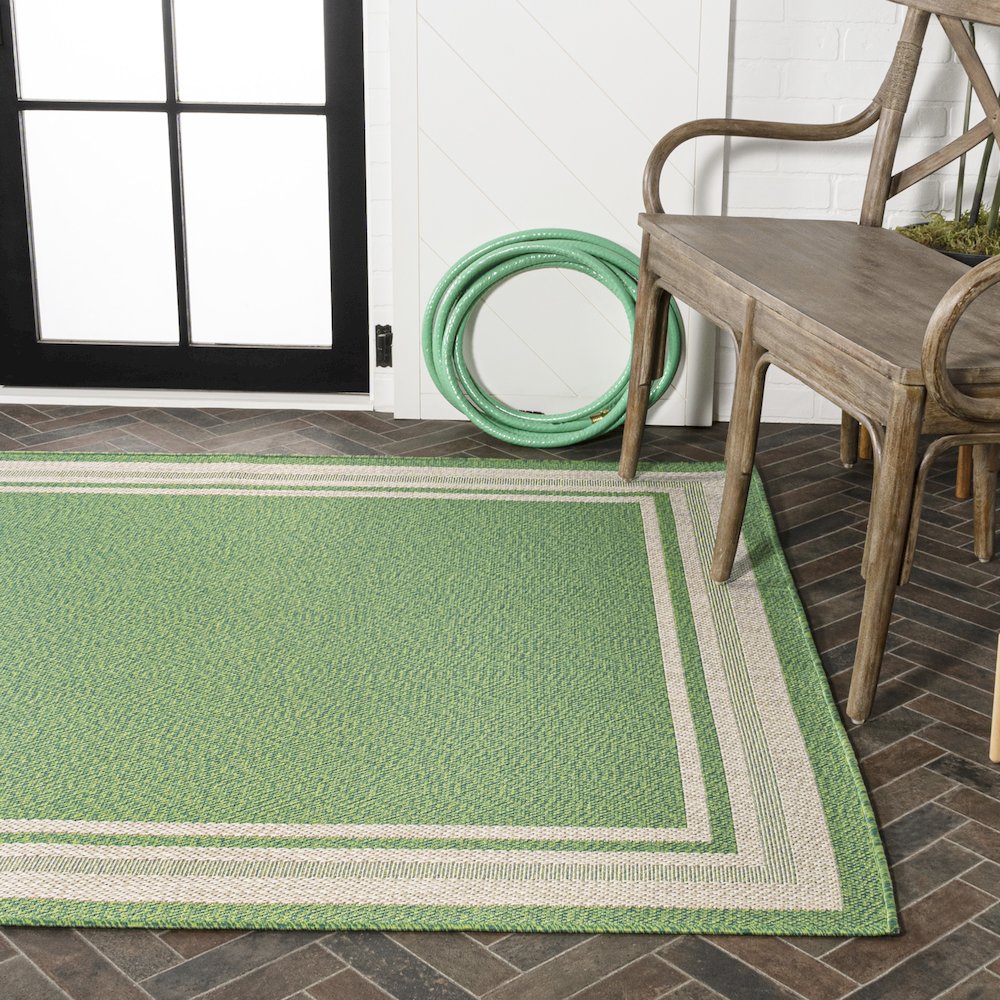 James Modern Border Stripe Indoor/Outdoor Area Rug. Picture 7