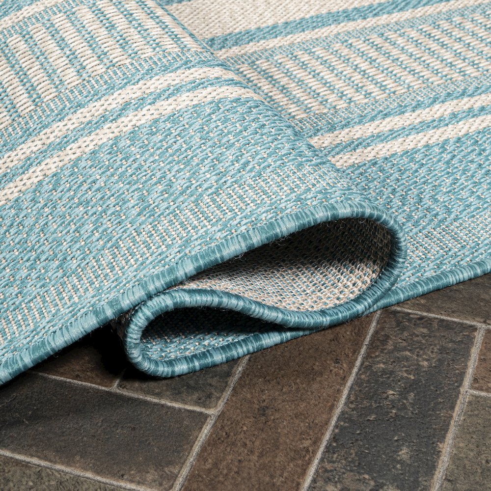 Haynes Modern Double Stripe Indoor/Outdoor Area Rug. Picture 13