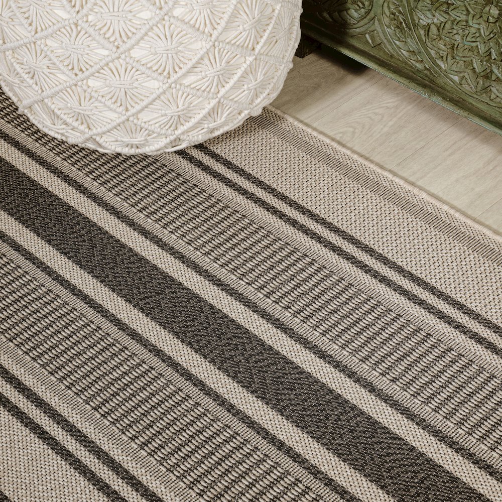 Haynes Modern Double Stripe Indoor/Outdoor Area Rug. Picture 11