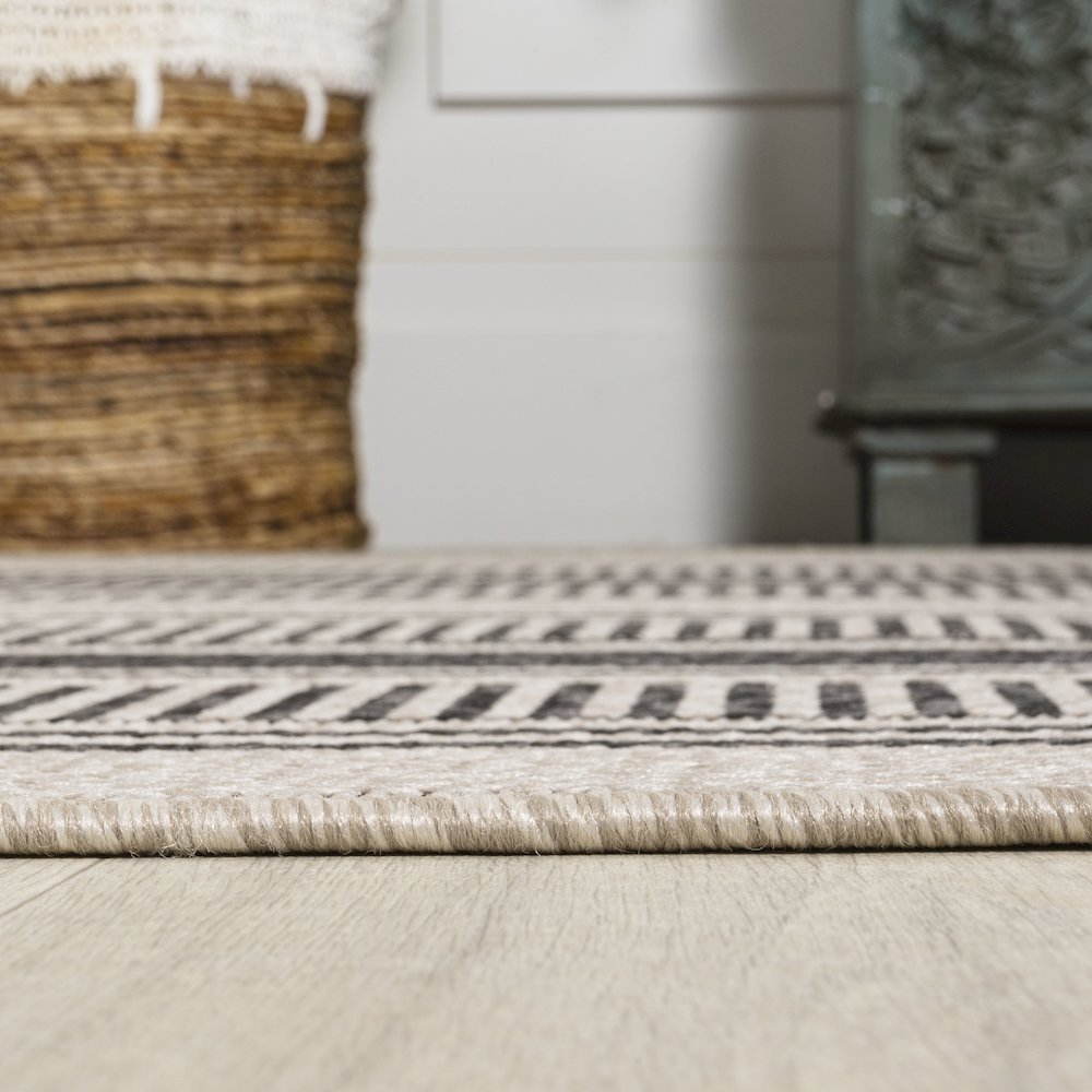 Haynes Modern Double Stripe Indoor/Outdoor Area Rug. Picture 16