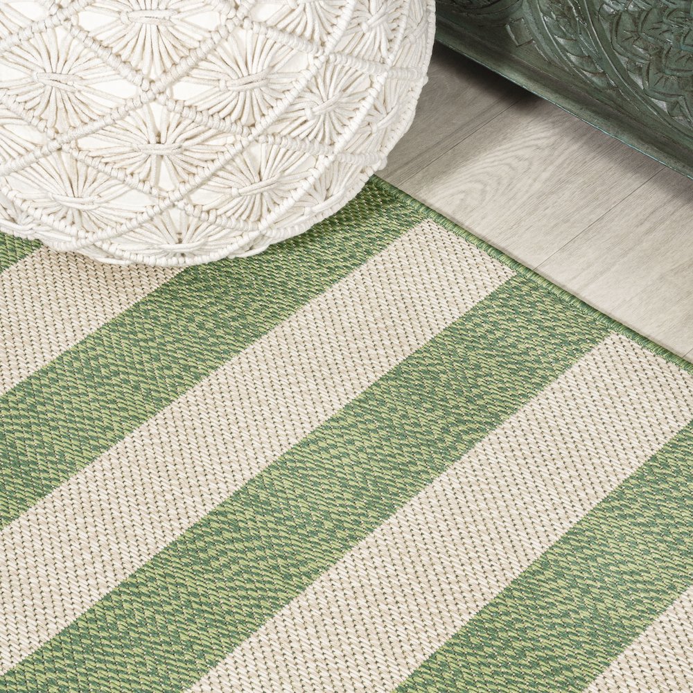 Negril Two Tone Wide Stripe Indoor/Outdoor Area Rug. Picture 11