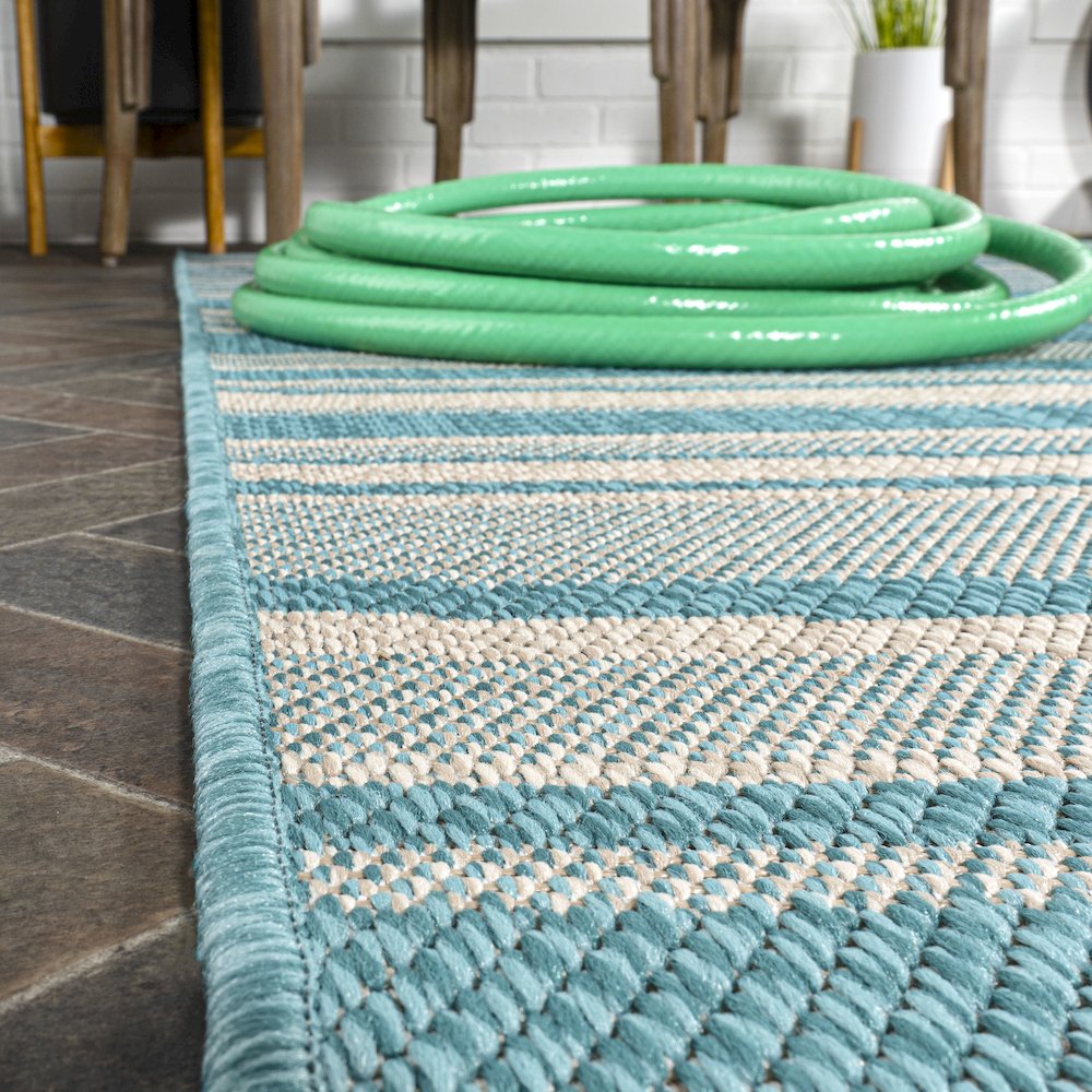 Castara Wavy Stripe Modern Indoor/Outdoor Area Rug. Picture 12