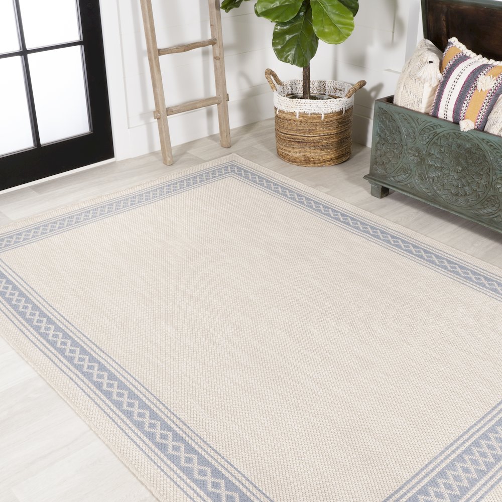Lucia Classic Diamond Border Indoor/Outdoor Area Rug. Picture 4