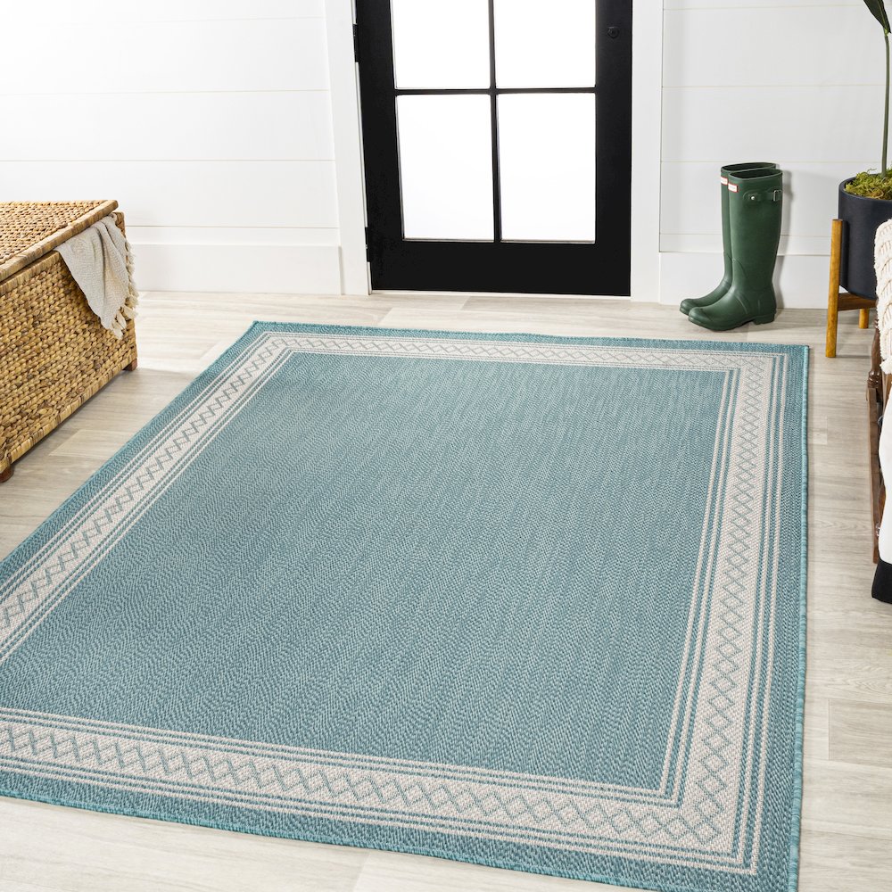 Lucia Classic Diamond Border Indoor/Outdoor Area Rug. Picture 2