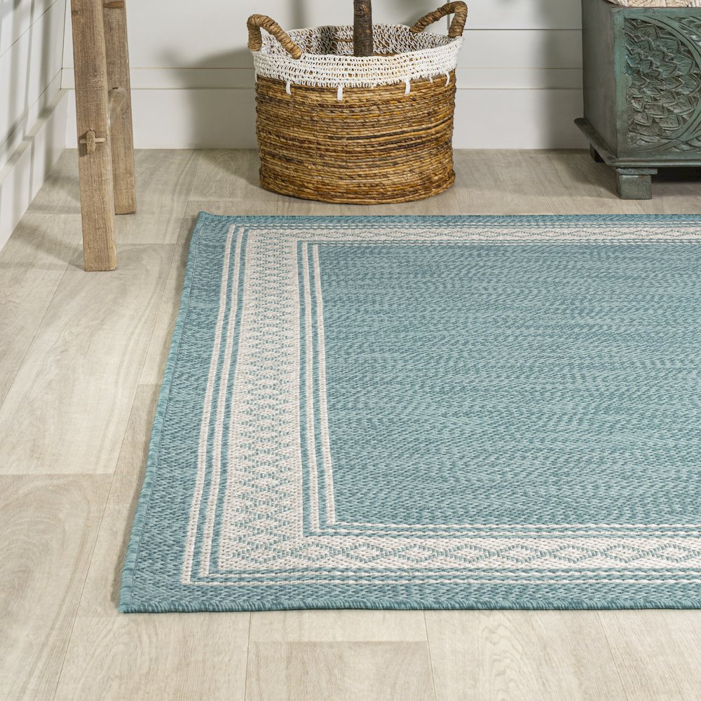 Lucia Classic Diamond Border Indoor/Outdoor Area Rug. Picture 3