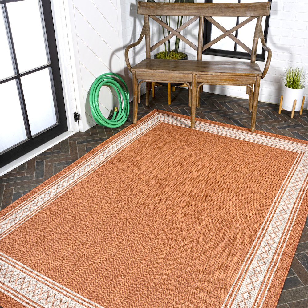 Lucia Classic Diamond Border Indoor/Outdoor Area Rug. Picture 8